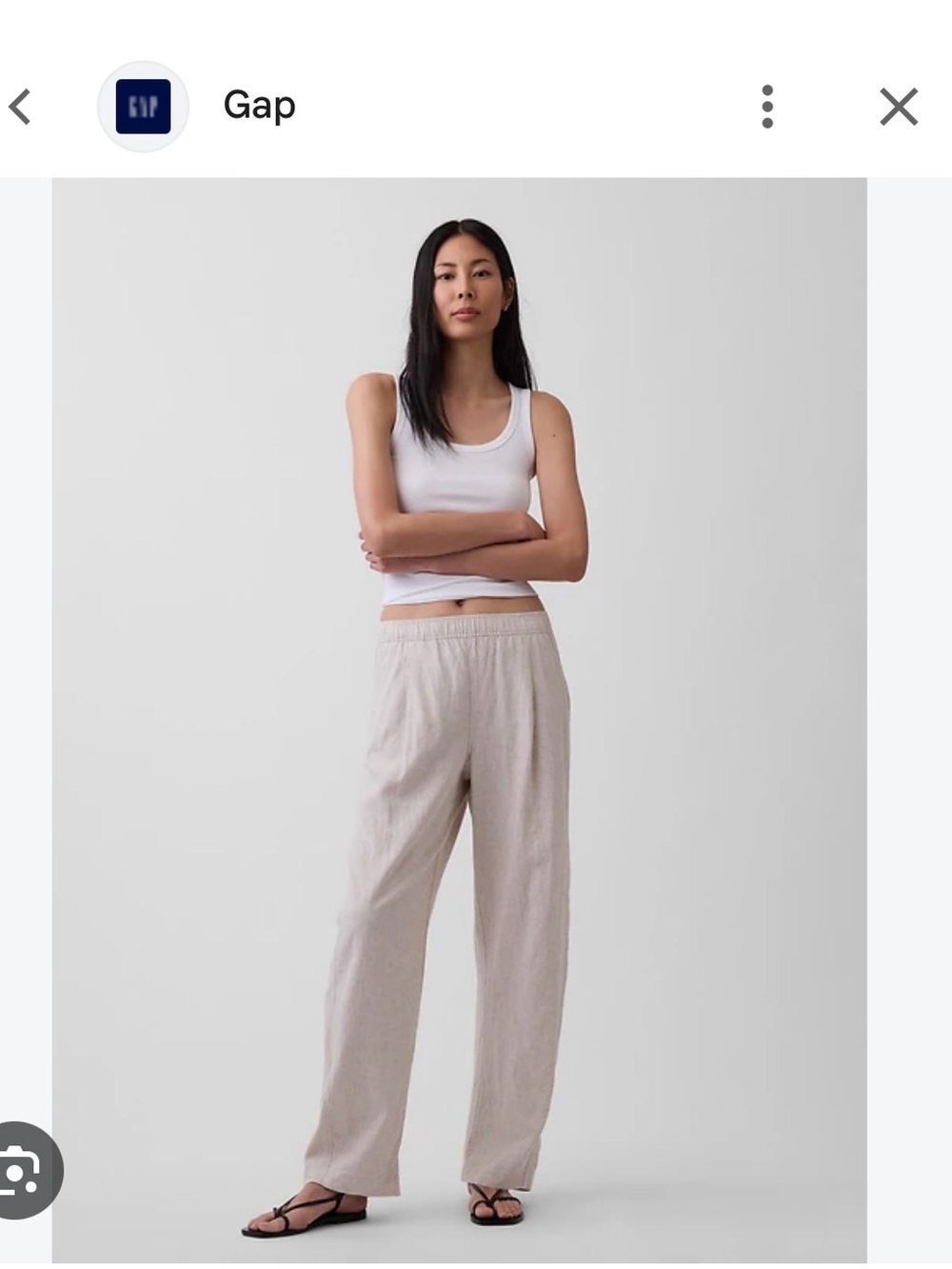 GAP midrise Linen-Blend Easy Barrel Pants